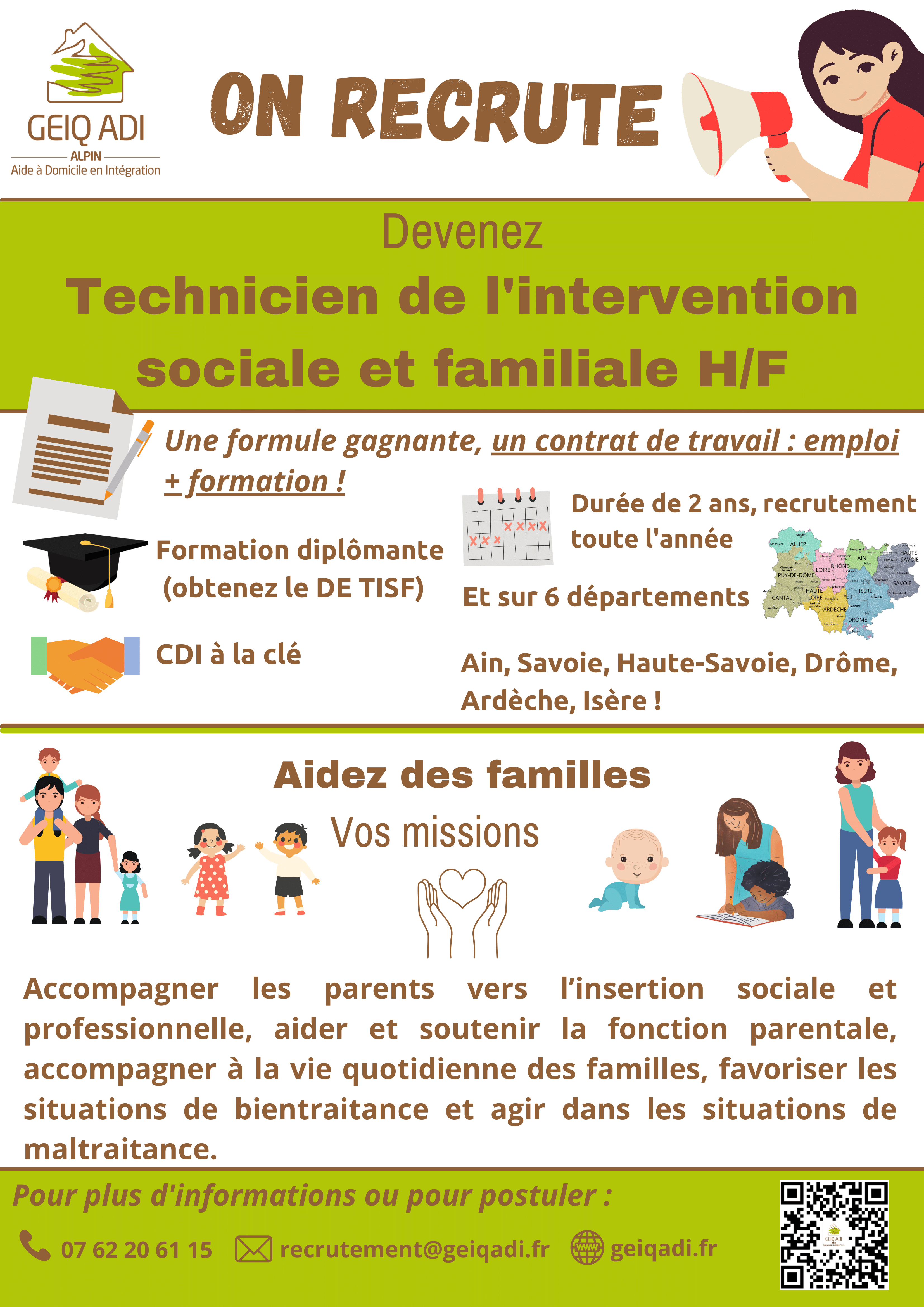 Technicien de l'intervention sociale et familiale H/F - Alternance